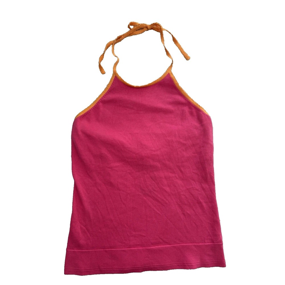 Lilly Pulitzer Halter Top Womens Large Pink Pascal Daiquiri 90s Y2K Southern